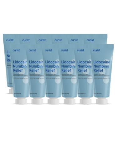 Curist 5% Lidocaine Cream Maximum Strength Topical Pain Cream - (6 oz Tube Pack of 12) XL Tube - Numb Skin Quickly & Effectively with 5% Lidocaine Numbing Cream (12 Pack - 72 oz Total) 6 Ounce (Pack of 12)