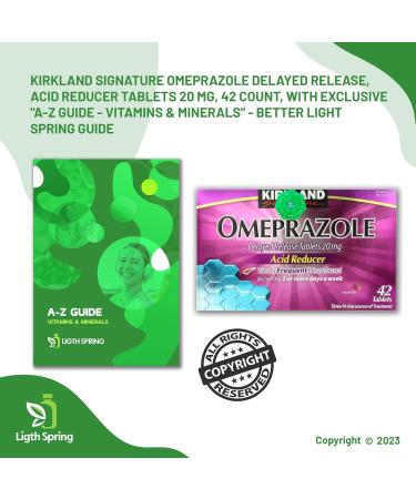 Omeprazole 20 mg Delayed Release Tablets - 42 Count Acid Reducer | A to Z Better Light & Spring Guide - Buy Online on GoSupps.com
