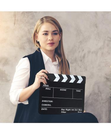 Acrylic Film Clapboard Set with Pens and Eraser - 12 x 9.5 Inches Studio Video Slate for Movie Directors and Scene Shot Supplies - Buy Online on GoSupps.com