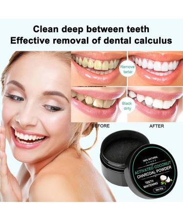 Coal Toothpaste Powder | Coconut Tooth Whitener | Activated Carbon with Bamboo Toothbrush | Stain Remover & Safe for Enamel - Buy Online on GoSupps.com