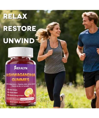 Ashwagandha Gummies 2000mg Ashwagandha Supplements for Women Men with L-Theanine GABA Magnesium Vitamins Stress Relief Immune & Mood Support Sugar-Free Vegan Non-GMO 60 Count 60 Count (Pack of 1) - Buy Online on GoSupps.com