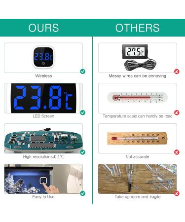 Oria Aquarium Thermometer - 2 Pack Digital Temperature Gauge for Freshwater & Saltwater Aquariums Mini LED Display Precision Measuring for Reptiles - Buy Online on GoSupps.com