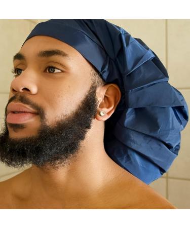 Jumbo Size Waterproof Shower Cap for Afro Hair | Adjustable & Reusable | Blue - Buy Online on GoSupps.com