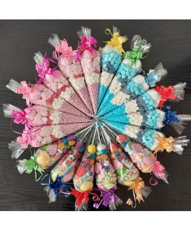Pre Filled Millions Retro Sweet Cones Colours Kids Party Bags Children's Birthday party anniversary christening baby shower gender reveal wedding (Retro Mix 1 Count (pack of 25)) Retro Mix 1 Count (pack of 25)