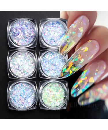 GZSYY Nail Glitter Sequins Set - 6PCS Holographic Nail Color Powder for Sparkly Nails | International Shipping - Buy Online on GoSupps.com