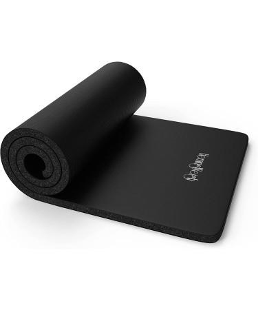 HemingWeigh 1 Thick Yoga Mat - Extra Thick Non Slip Exercise Mat for Indoor & Outdoor Use - Black - Buy Online on GoSupps.com