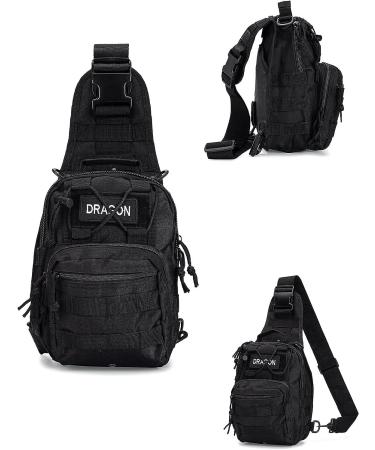 Mullet Dragon Black Tactical Sling Bag for Men - EDC Small Backpack with Molle Pack and Concealed Carry - Versatile One Strap Design for Fishing, Range, and Everyday Use - Buy Online on GoSupps.com