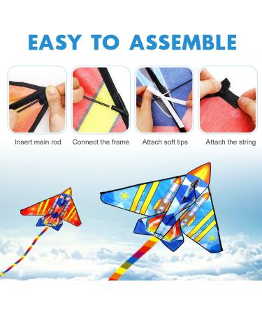 TOY Life 2 Pack Airplane Kites for Kids | Easy-to-Fly Large Beach Kite Set | Ideal Outdoor Gift for Children - Buy Online on GoSupps.com
