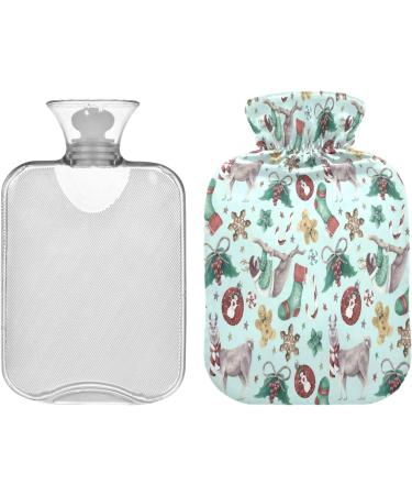 Animal Lama Alpaca Hot Water Bottle - 2 Litre Soft Fleece Cover for Hot & Cold Compresses | International Shipping Available - Buy Online on GoSupps.com