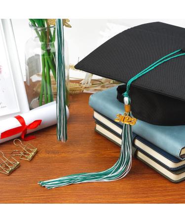 2 PCS 2023 Tassel Graduation Cap Tassel with Gold Charm - Green+White - Buy Online on GoSupps.com