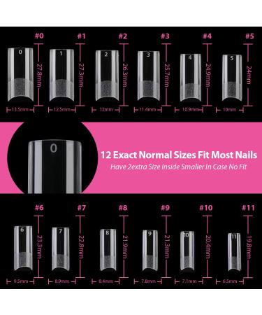 UNA GELLA 216pcs Long Square Fake Nails - Clear Acrylic Gel Tips for DIY Home Nail Art - Buy Online on GoSupps.com
