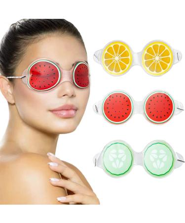 Gel Eye Mask for Dark Circles and Puffiness Cold/Hot Packs Reusable Cute Cooling Ice Eye Masks Relief Migraine Eyes Swollen Soft & Non Toxic Suitable for Kids Woman and Man(3 Pack) Round