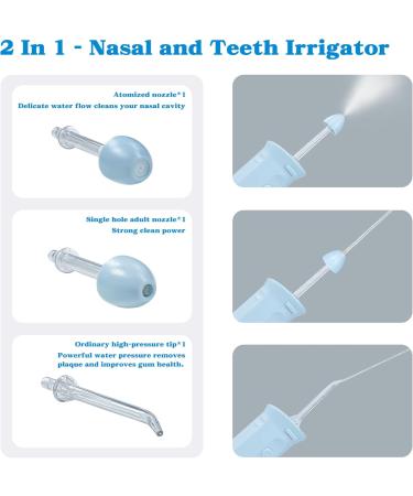 TopQuaFocus Nasal Irrigation System - Versatile Sinus Rinse & Neti Pot - 3 Nozzles 3 Modes for Adults & Kids - International Shipping Available - Buy Online on GoSupps.com