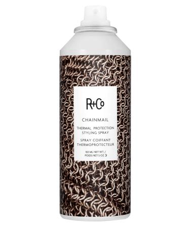 R+Co Chainmail Thermal Protection Spray | Heat Protection + Flexible Hold + Silky Shine | Vegan + Cruelty-Free | 5 Oz