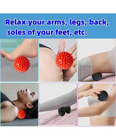 5-Piece Massage Ball Set - Hedgehog Ball Roller Fascia & Peanut Massage for Legs Feet Hands & Back Relief - Buy Online on GoSupps.com