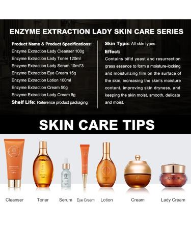 9-Piece Enzyme Skin Care Set - Complete Beauty Kit for Women & Teen Girls | Cleanser Toner Serum Eye Cream & More - Buy Online on GoSupps.com