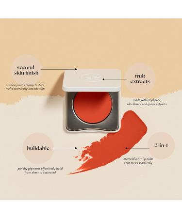 Honest Beauty 2-in-1 Creme Cheek Blush + Lip Color - EWG Verified Vegan Cruelty-Free | Fire Coral - International Shipping - Buy Online on GoSupps.com