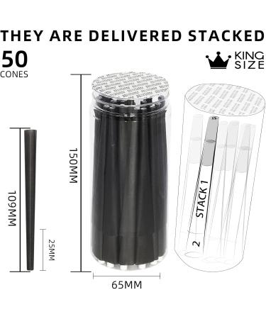 Pre-Rolled Cones KingSizeSlim Cones 110mm Cones Premium Rolling Papers 50 Packs Cones With Tip Tobacco Tools Suitable For Travel Home Sharing Gifts. BLACK - Buy Online on GoSupps.com