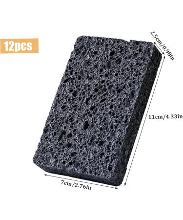 Kitchen Sponge Dish Sponge 12Pcs Non-Scratch Scrub Sponge Absorbent Kitchen Sponges Quick Foaming Dish Scrubber Pads for Effortless Cleaning Dishes Pots Pans Black - Buy Online on GoSupps.com