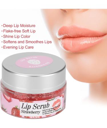 Lip Scrub Strawberry Exfoliator for Dry, Cracked Lips - Natural Care Cream for Brightening Dark Lips - Buy Online on GoSupps.com