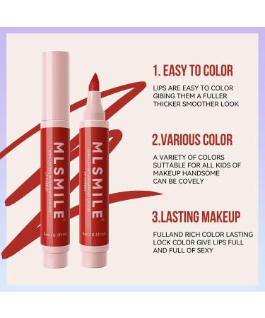 Matte Red Brown Liquid Lip Liner Lip Stain Pen for Women Long Lasting Lip Marker with Precise Tip Natural Moisturizer Quick Dry Waterproof - Buy Online on GoSupps.com