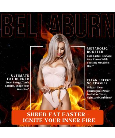 Bellaburn - Belly Fat Burner for Women Appetite Suppressant for Weight Loss Metabolism Booster Thermogenic Fat Burners Diet Pills that Work Fast Weight Loss Pills USA Made 3rd Party-Tested - Buy Online on GoSupps.com