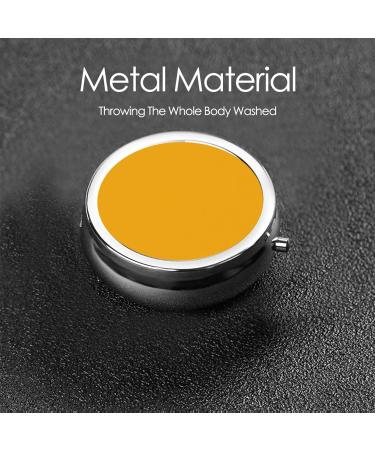 Solid Color Gold Portable Metal Pill Box - Round Mini 3-Compartment Design for Small Pills Travel Essential - Buy Online on GoSupps.com