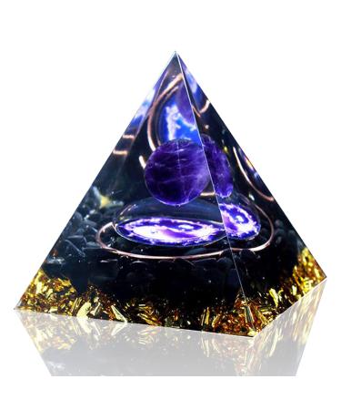 Crystal Pyramid Ogan Chakra Crushed Stone Moonstone Crystal Energy Tower Nature Reiki Stone Jewelry Health Protection Positive Energy Generator to Attract Wealth and Wisdom (Color: A)