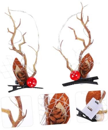 minkissy 3 Pairs Luminous Antler Hair Clip Reindeer Horns Hairpin Glowing Antlers Barrette Christmas Hair Accessories Costumes Xmas Deer Antler Hair Barrettes Cute Christmas Hairpins Girl - Buy Online on GoSupps.com