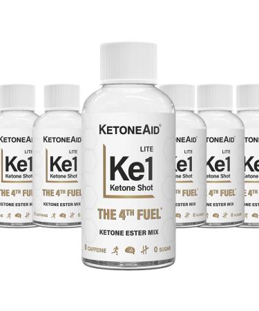 KetoneAid KE1 Ketone Ester Drink | Ready to Drink with 60% D-BHB Ketone Ester and 40% Reduced Salt Ketone Salt | No Sugar No Caffeine | 2 Serving Per Bottle (6 Count) 2 Fl Oz (Pack of 6)