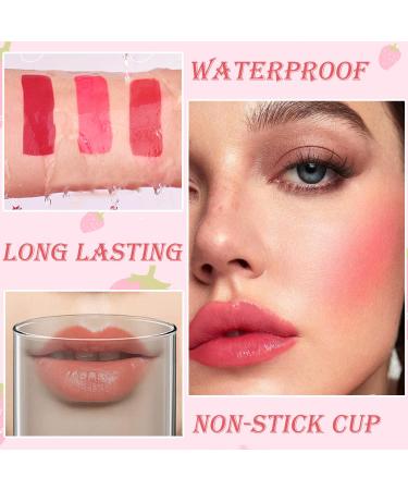Shop 6 Colors Lip Tint Stain Mini Liquid Lipstick | Korean Moisturizing Velvet Lip Tint & Waterproof Longwear Blush - Vivid Strawberry Shades - Buy Online on GoSupps.com