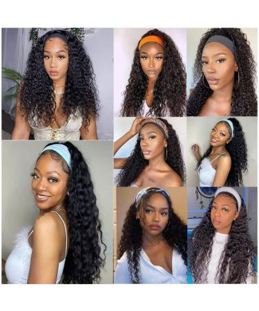NICMISS 16 Inch Deep Wave Headband Wig | Brazilian Virgin Human Hair | Natural Black Color | 150% Density | Glueless Wear and Go Wig for Black Women - Buy Online on GoSupps.com