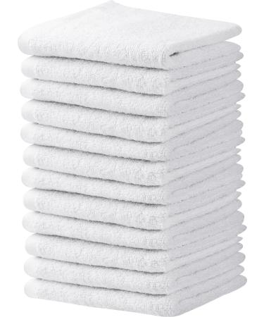 Towel and Linen Mart White Salon Towels, Pack of 12 (Not Bleach Proof, 16 x 27 Inches) Highly Absorbent Towels for Hand, Salon, Gym, Beauty, Spa, and Home Hair Care (White)
