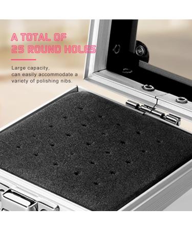Ranrose Silver Nail Drill Bit Holder Case - 25PCS Holes Organizer Box for Nail Drill Bits - Pink Nail Storage Display Container - Buy Online on GoSupps.com