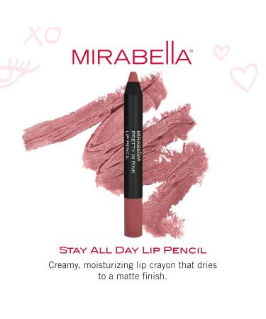 Mirabella Velvet Lip Pencil Pretty In Pink - Long-Lasting Matte Lip Liner - Smooth & Moisturizing Formula - Smudge-proof & Paraben-Free - Buy Online on GoSupps.com