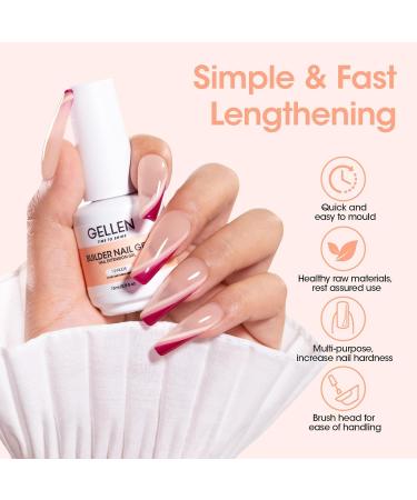 Gellen 15ml Builder Gel Nude Extension Hard Gel for Nails Color Nail Gel Strengthener Gel No Need Slip Solution UV LED Gel Thickening Enhancement Building Gel Nail Polish - Buy Online on GoSupps.com
