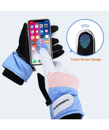 Winter Ski Snow Gloves | Touchscreen Waterproof Gloves for Men and Women | Large White - Buy Online on GoSupps.com