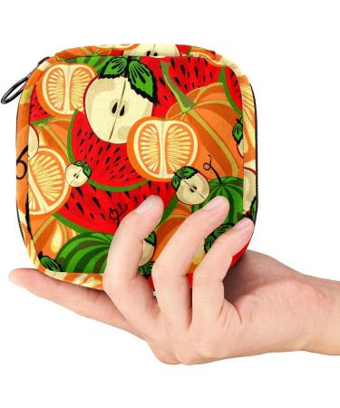 Menstruation Pad Bag with Zipper | Stylish Women's Napkin & Tampon Collecting Bags - Watermelon & Fruit Designs - Buy Online on GoSupps.com