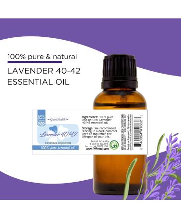 Lavender 40/42 Essential Oil 8 fl oz (237 ml) Aluminum Bottle w/Plug Cap 100% Pure Essential Oil GreenHealth - Buy Online on GoSupps.com