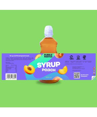 Bubble Mania Peach Syrup - 500ml Bubble Tea Cocktail & Dessert Flavoring | International Shipping - Buy Online on GoSupps.com