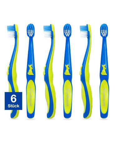 Wellsamed Fantasy 1 children's toothbrush ideal for children aged 0-2 years (blue-green 6 pieces)