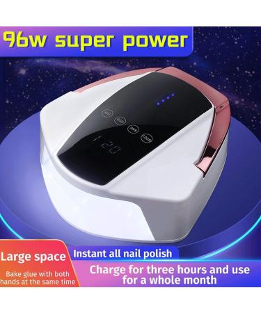 Cordless LED UV Nail Lamp 96W Rechargeable LED Nail Dryer with 4 Timer Settings Auto Sensor and LCD Touch Screen Professional Gel UV Light for Salon and Home Use - Buy Online on GoSupps.com