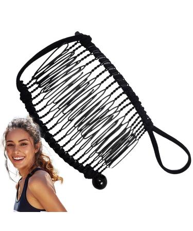 Banana Clip Holder Clip for Fixing Hair Metal Banana Combs for Women Girls Combs Clip for Long Thick Curly Hair Black