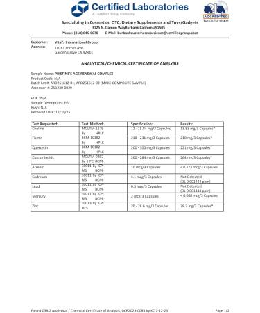 PRISTINE'S Senolytic Anti Aging & Autophagy Aid Age Renewal Complex - Senescent Cell Removal Support - Fisetin Quercetin Curcumin Zinc - Gluten Free Non-GMO Vegan USA Made 1 - Buy Online on GoSupps.com
