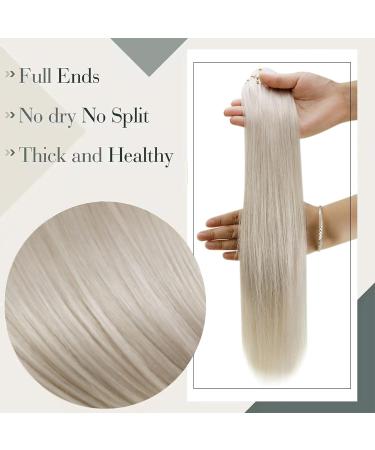 Laavoo Platinum Blonde Real Hair Extensions - 1g/s Micro Loop Hair Extensions with Microring #60 - 50g 35cm - Buy Online on GoSupps.com