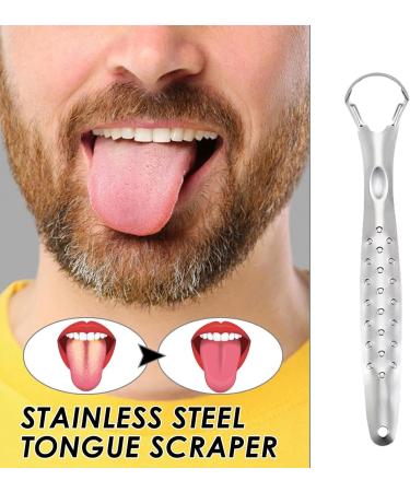 Samuliy Metal Tongue Scraper Set - 2 Pieces for Adults & Children | Stainless Steel Tongue Cleaner for Fresh Breath & Oral Hygiene - Buy Online on GoSupps.com