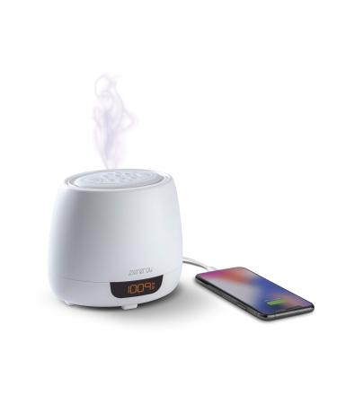 iHome Zenergy Aroma Dream Aromatherapy Diffuser Alarm Clock with Sound Therapy, 12 Soothing Sounds and White Noise, Aroma Sound Timers, Anti-Anxiety and Stress Relief