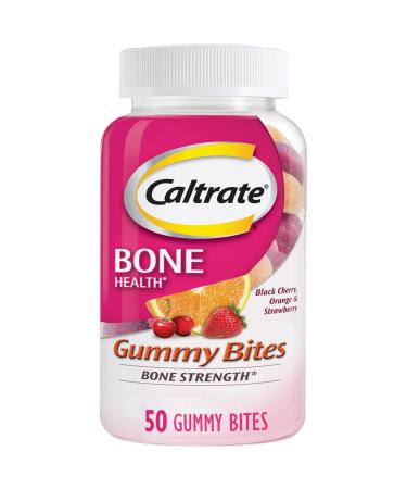 Caltrate Gummy Bites 500 mg Calcium and Vitamin D Supplement Black Cherry Strawberry Orange - 50 Count 50.0 Servings (Pack of 1)