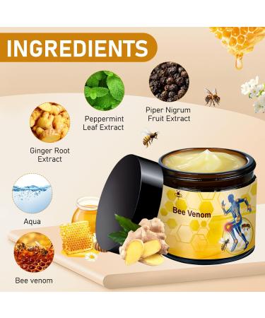 2 Pcs Botulinum Toxin & Bee Venom-Relief Bone Healing Cream Professional Bee Venom Cream Natural Joint Relief Gel for Neck Waist Back Hand Feet and Leg for All Skin Types - Buy Online on GoSupps.com