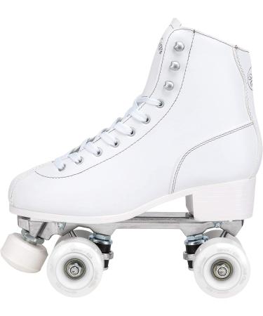 Retro Quad Roller Skates - White, Women's 10 / Men's 9 - Structured Boot - Buy Online on GoSupps.com